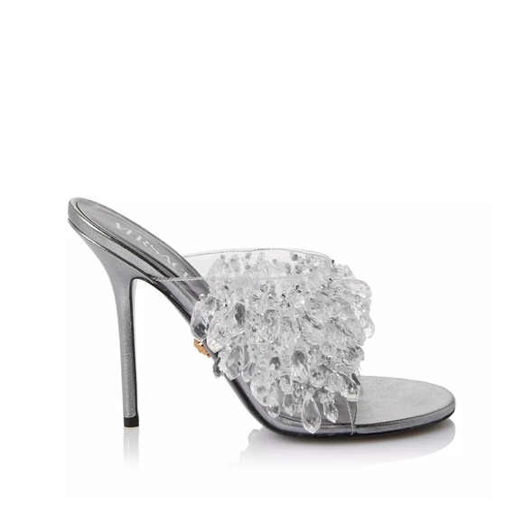 Versace size 8 new in original box Women's Bead Embellished Mule Sandals - Picture 3 of 6